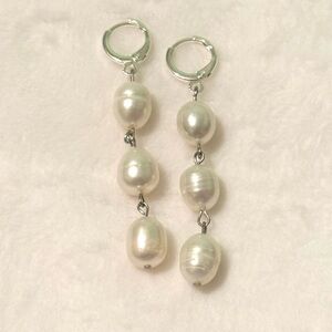 Luna Embrace Pearl Dangle Huggy Earrings